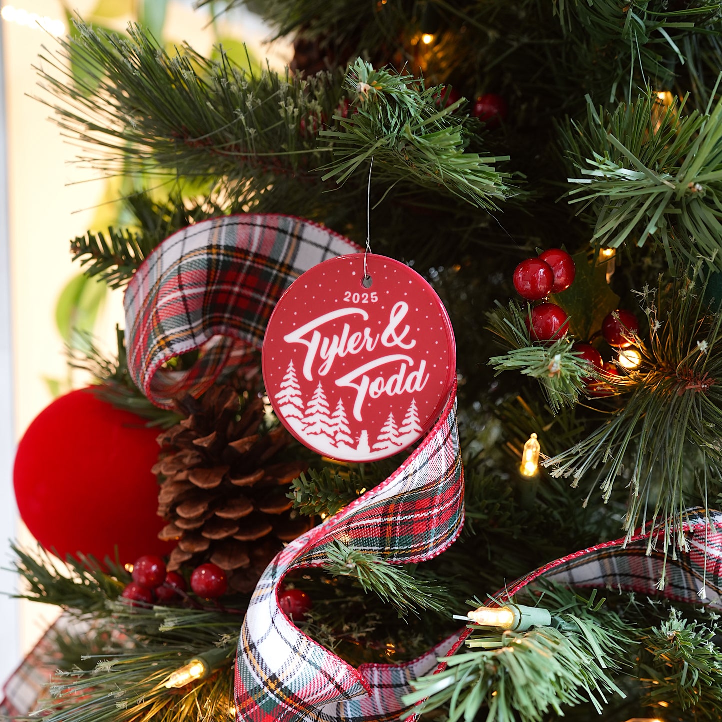 Tyler & Todd Red Ornament