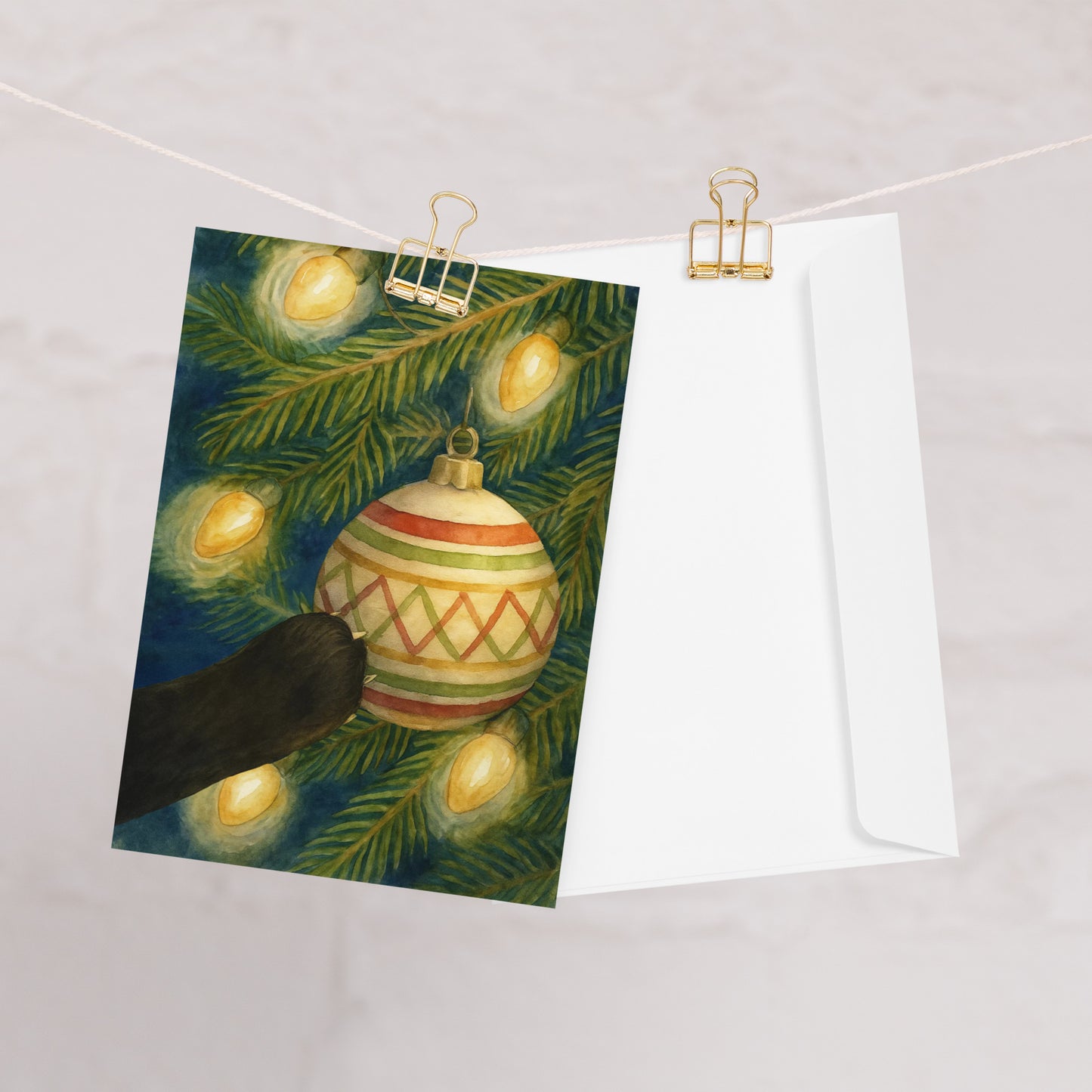 Cat vs. Tree Greeting Card