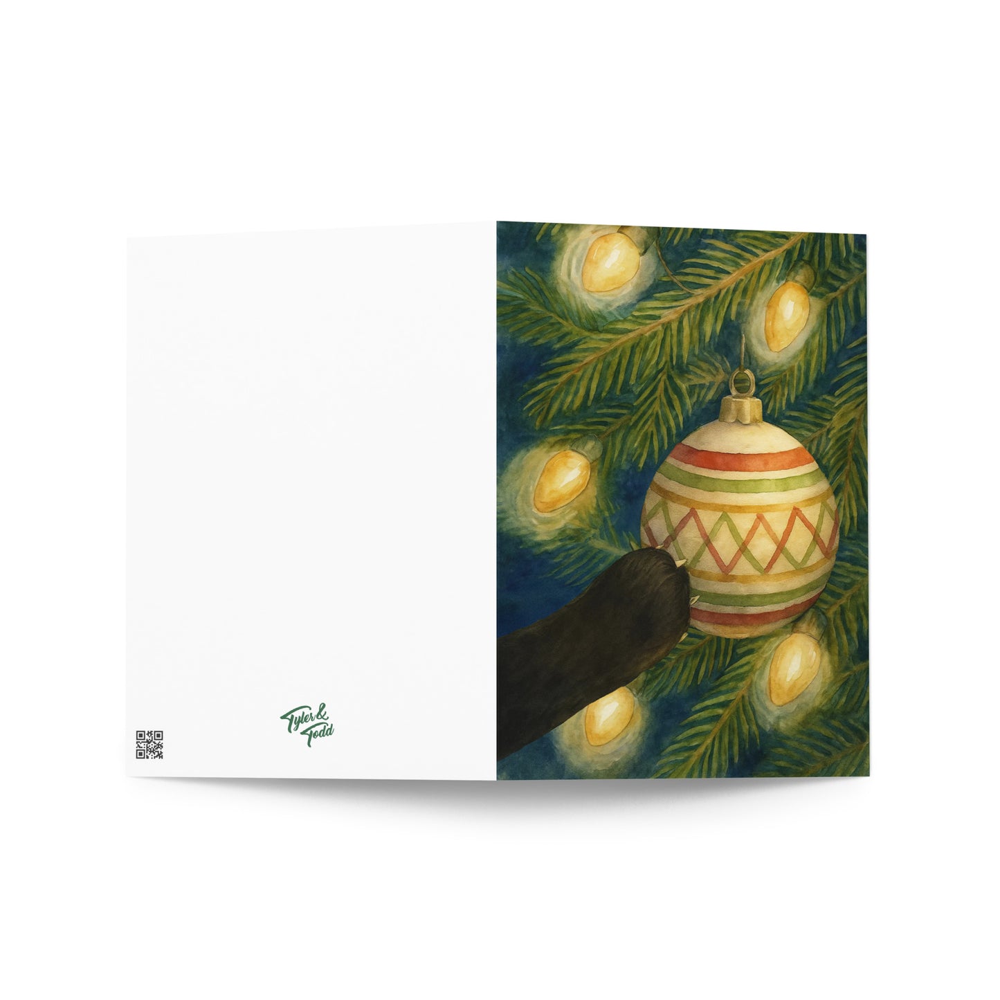 Cat vs. Tree Greeting Card